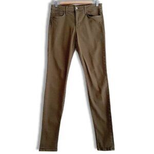 JOE'S JEANS The Skinny Long Khaki Green Medium Wash Cotton Twill Sz 30